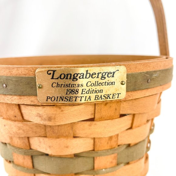 Vintage Longaberger Christmas Collection 1988 Edition Poinsettia Basket - Picture 2 of 8